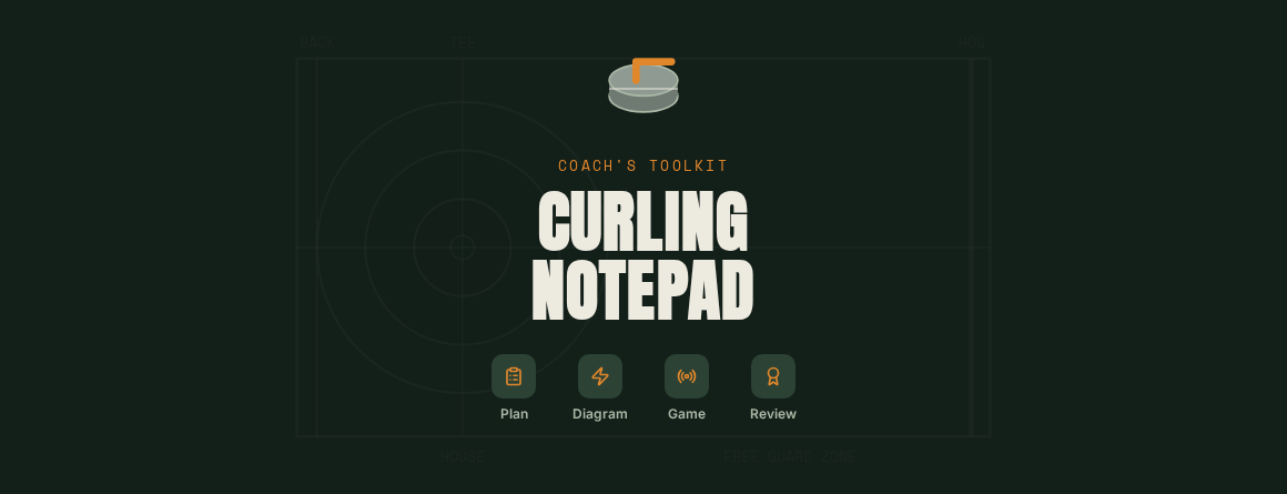 Curling Notepad — Coach's Toolkit cover screen