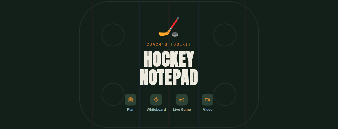 Hockey Notepad — Coach's Toolkit cover screen