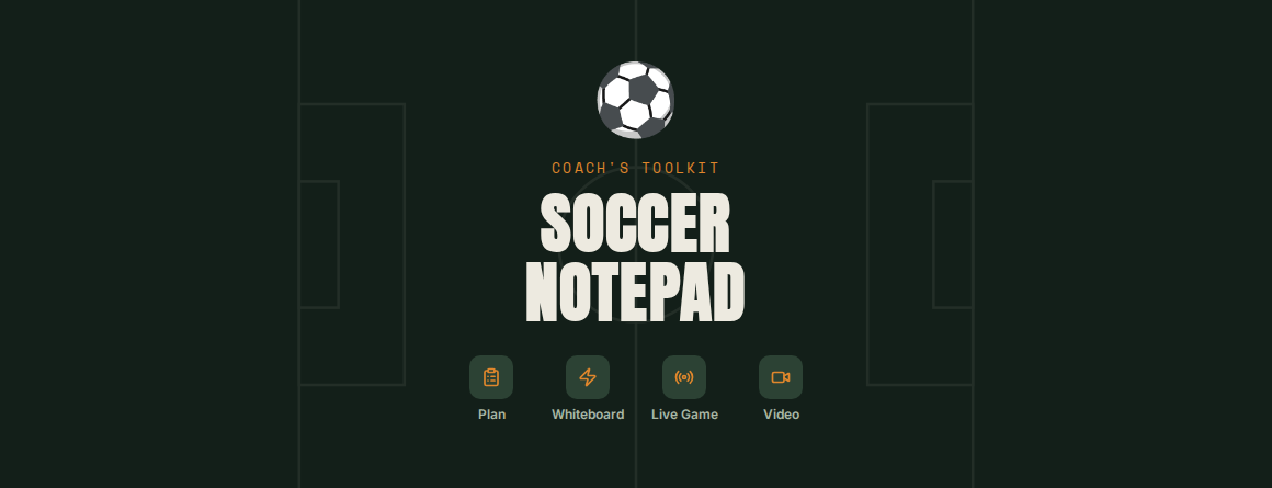 Soccer Notepad — Coach's Toolkit cover screen